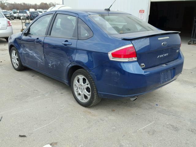 1FAHP36N19W161881 - 2009 FORD FOCUS SES BLUE photo 3