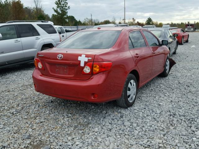 JTDBL40E799024808 - 2009 TOYOTA COROLLA BA RED photo 4