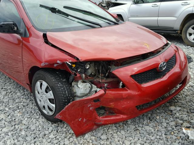 JTDBL40E799024808 - 2009 TOYOTA COROLLA BA RED photo 9