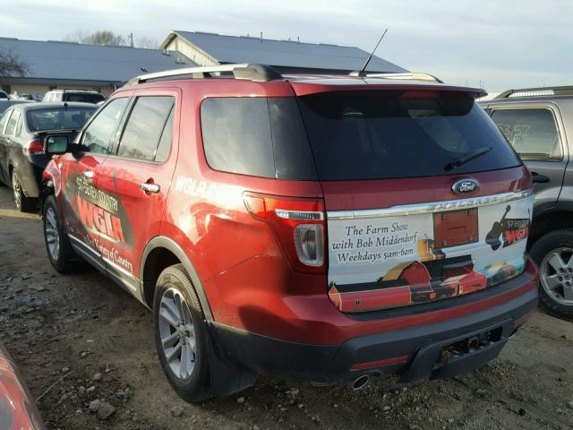 1FM5K7D8XDGB56791 - 2013 FORD EXPLORER X RED photo 3