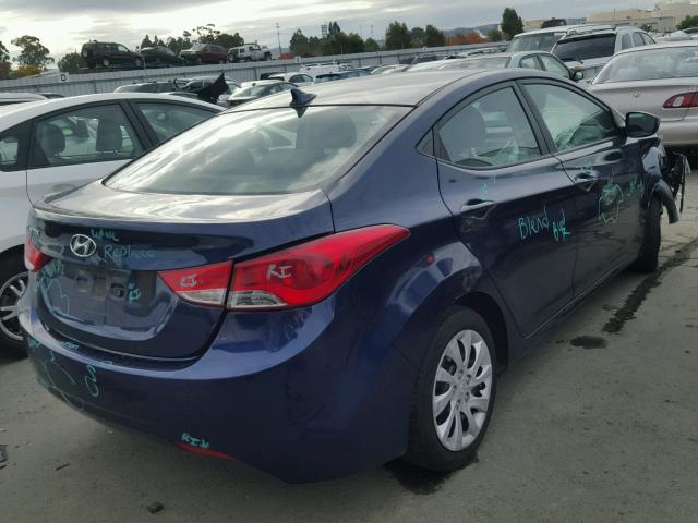 5NPDH4AE7BH050430 - 2011 HYUNDAI ELANTRA GL BLUE photo 4