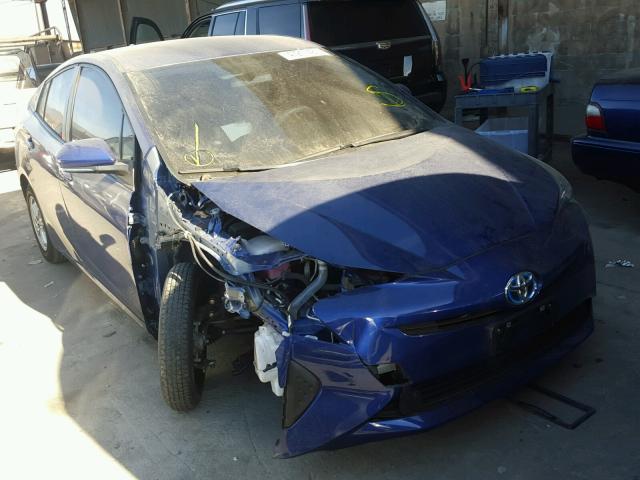 JTDKBRFUXG3512858 - 2016 TOYOTA PRIUS BLUE photo 1