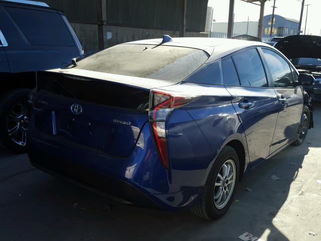 JTDKBRFUXG3512858 - 2016 TOYOTA PRIUS BLUE photo 4