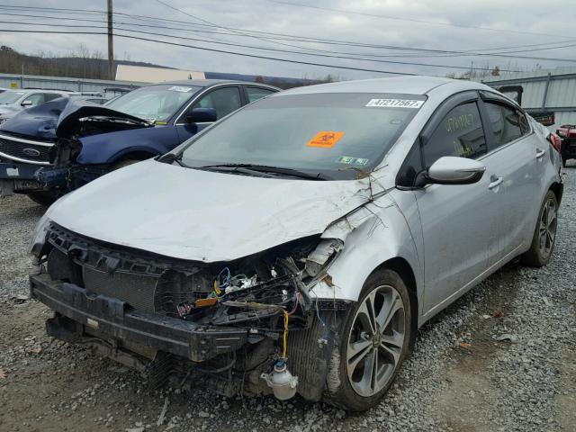 KNAFX4A88F5333444 - 2015 KIA FORTE EX SILVER photo 2