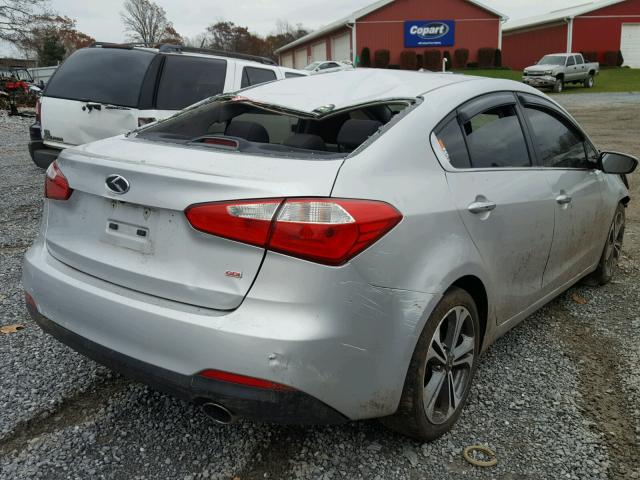 KNAFX4A88F5333444 - 2015 KIA FORTE EX SILVER photo 4