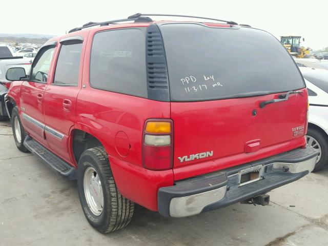 1GKEC13Z32R264667 - 2002 GMC YUKON RED photo 3