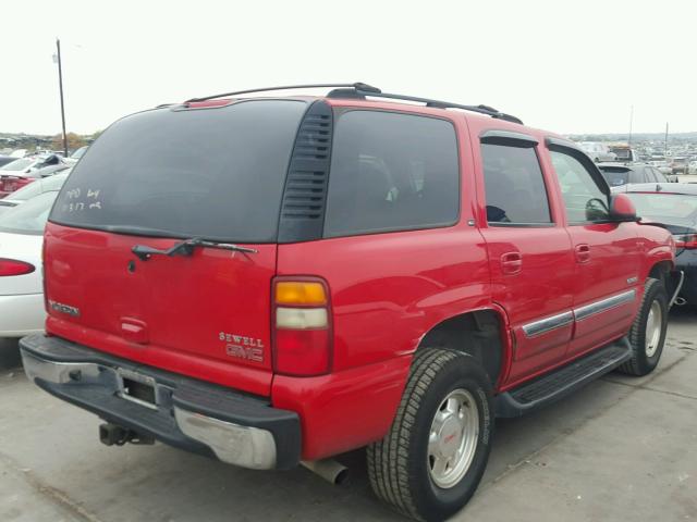 1GKEC13Z32R264667 - 2002 GMC YUKON RED photo 4