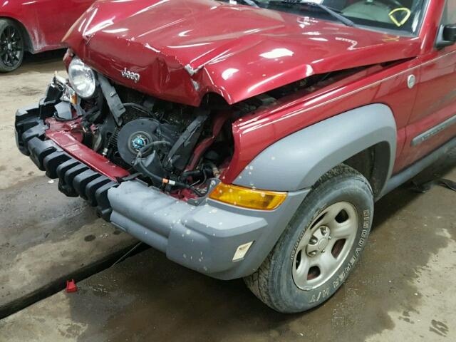 1J4GL48K15W686485 - 2005 JEEP LIBERTY SP RED photo 10