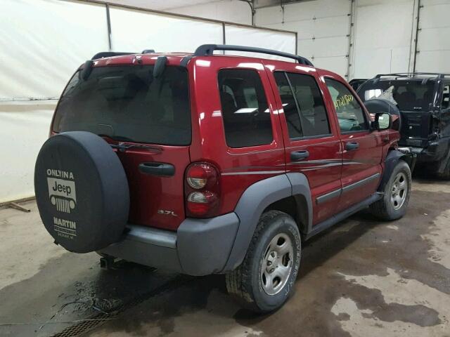 1J4GL48K15W686485 - 2005 JEEP LIBERTY SP RED photo 4