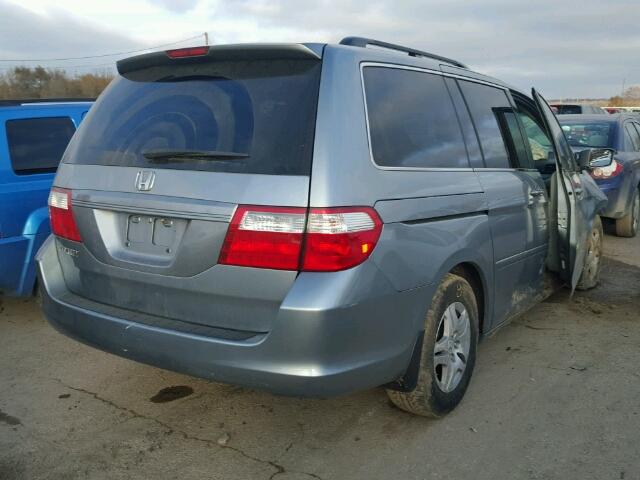 5FNRL38777B119435 - 2007 HONDA ODYSSEY EX BLUE photo 4