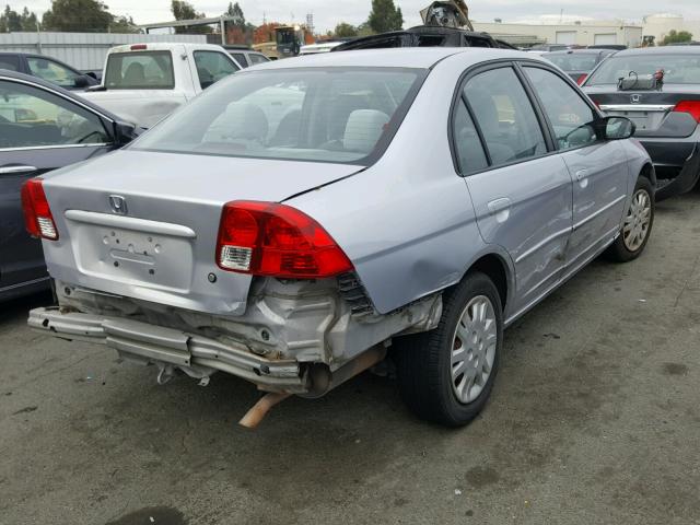 2HGES16605H614911 - 2005 HONDA CIVIC LX GRAY photo 4