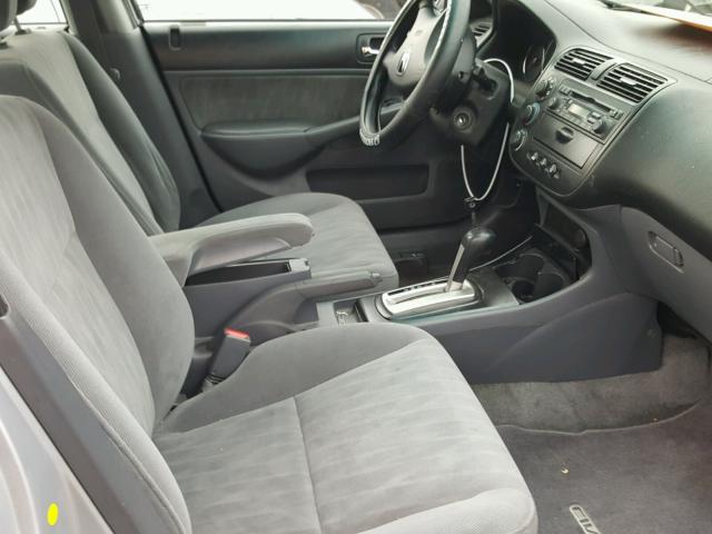 2HGES16605H614911 - 2005 HONDA CIVIC LX GRAY photo 5