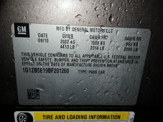 1G1ZB5E19BF201260 - 2011 CHEVROLET MALIBU LS Qəhvəyi foto 10