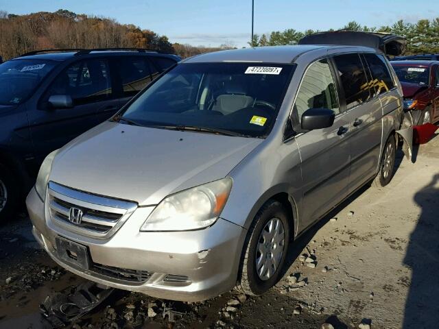 5FNRL38295B043170 - 2005 HONDA ODYSSEY LX SILVER photo 2