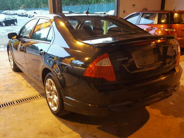 3FAHP0HA6AR175601 - 2010 FORD FUSION SE BLACK photo 3