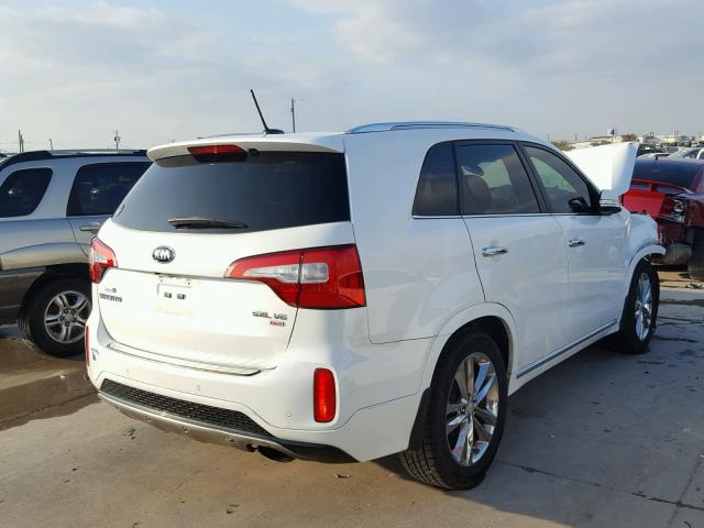 5XYKW4A74EG541015 - 2014 KIA SORENTO SX WHITE photo 4