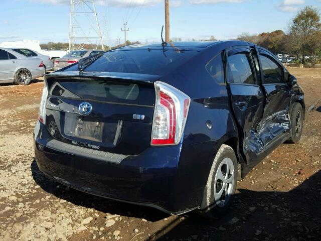 JTDKN3DU9C0334489 - 2012 TOYOTA PRIUS BLUE photo 4