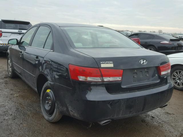 5NPEU46F16H087920 - 2006 HYUNDAI SONATA GLS BLACK photo 3