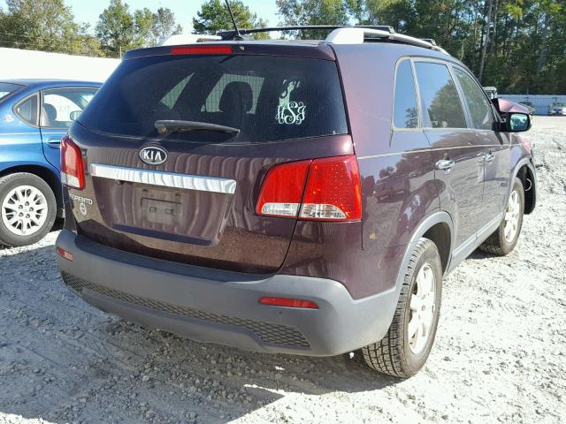 5XYKT4A15BG127807 - 2011 KIA SORENTO BA BURGUNDY photo 4