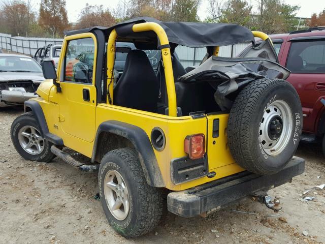 1J4FA29P61P335169 - 2001 JEEP WRANGLER / YELLOW photo 3