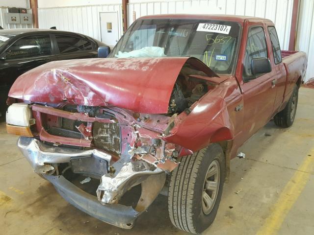 1FTYR14V3YPB45637 - 2000 FORD RANGER SUP RED photo 2