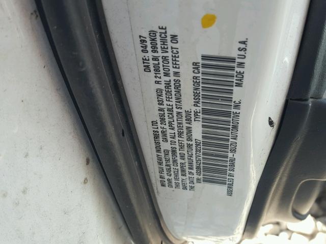 4S3BK4257V7322927 - 1997 SUBARU LEGACY BRI WHITE photo 10