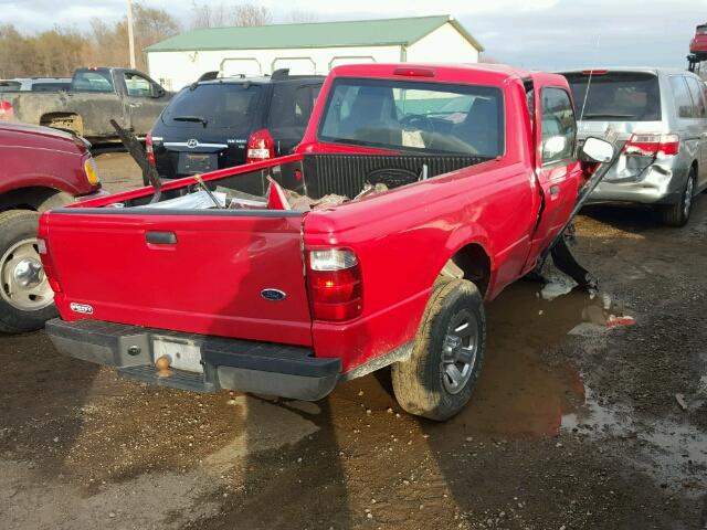 1FTYR10D85PA05527 - 2005 FORD RANGER RED photo 4