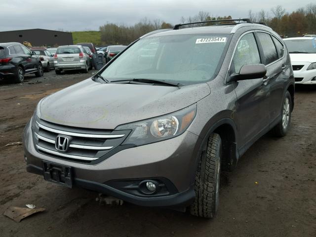 5J6RM4H7XCL020712 - 2012 HONDA CR-V EXL BROWN photo 2