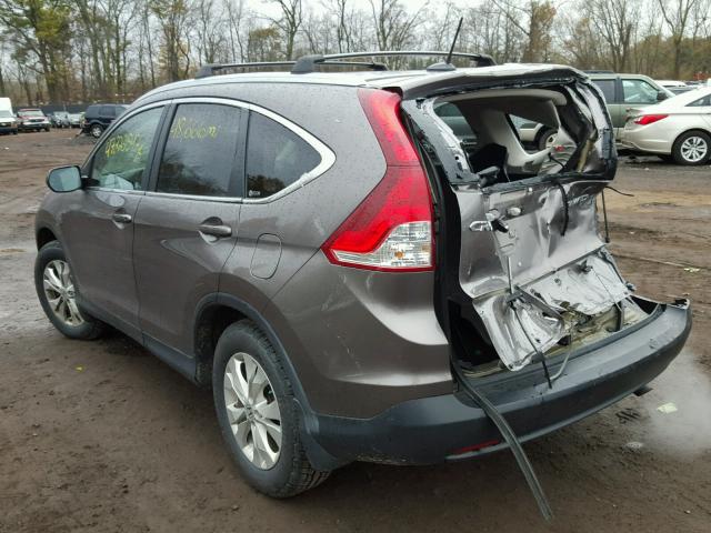 5J6RM4H7XCL020712 - 2012 HONDA CR-V EXL 棕色 照片 3