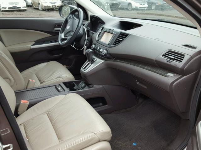 5J6RM4H7XCL020712 - 2012 HONDA CR-V EXL BROWN photo 5