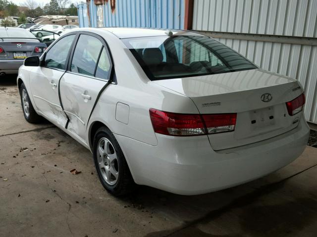 5NPET46C08H398783 - 2008 HYUNDAI SONATA GLS WHITE photo 3