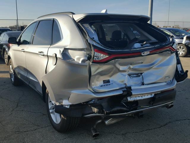 2FMPK4J98HBC30355 - 2017 FORD EDGE SEL SILVER photo 3