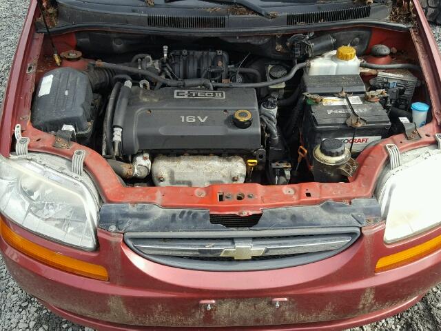 KL1TD66648B259565 - 2008 CHEVROLET AVEO BASE Қызыл фото 7