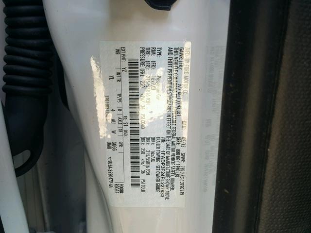 1FADP3F24FL227633 - 2015 FORD FOCUS SE WHITE photo 10