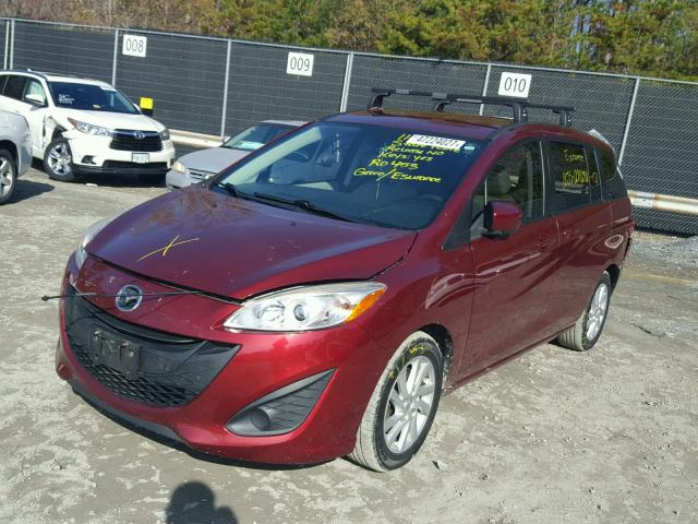 JM1CW2BL1C0125592 - 2012 MAZDA 5 RED photo 2