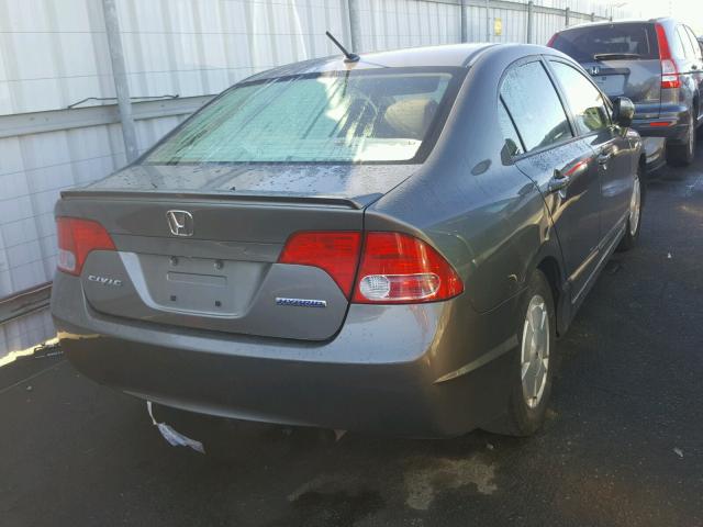 JHMFA36297S004286 - 2007 HONDA CIVIC HYBR GRAY photo 4