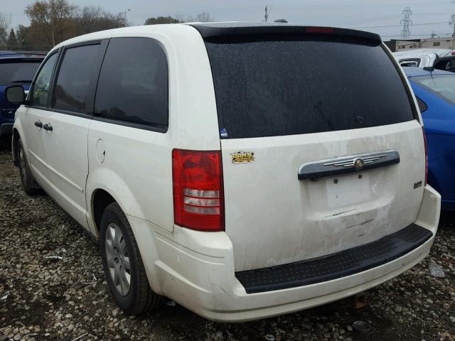 2A8HR44H38R619122 - 2008 CHRYSLER TOWN & COU WHITE photo 3