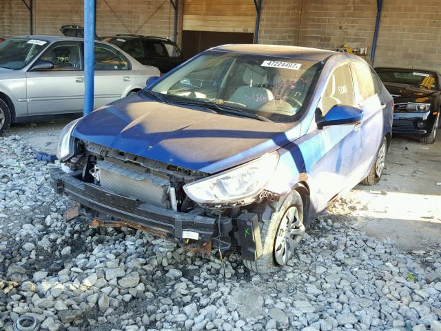 KMHCT4AE0FU833512 - 2015 HYUNDAI ACCENT GLS BLUE photo 2