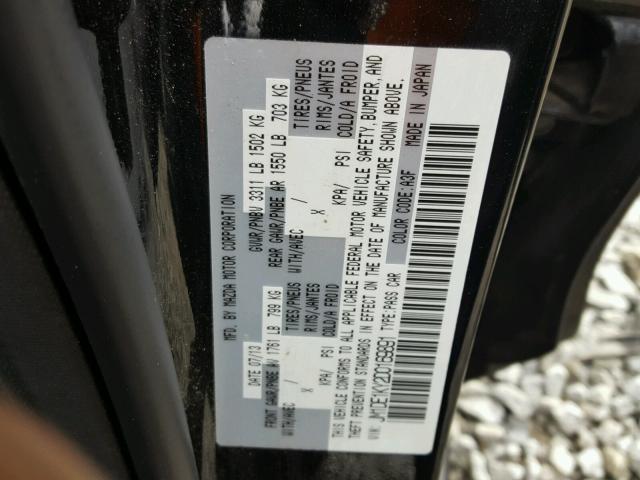 JM1DE1KY2D0169891 - 2013 MAZDA MAZDA2 BLACK photo 10