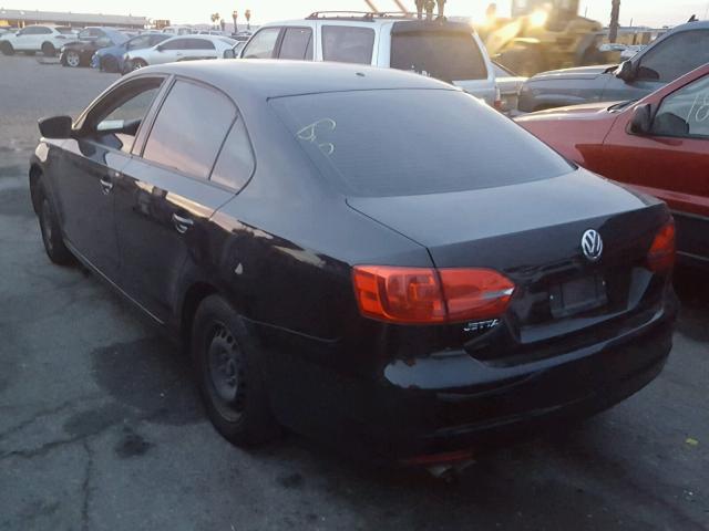 3VW1K7AJ0DM411073 - 2013 VOLKSWAGEN JETTA BASE BLACK photo 3