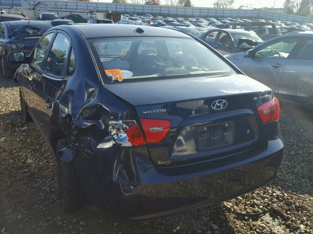 KMHDU46DX9U607452 - 2009 HYUNDAI ELANTRA GL BLUE photo 3