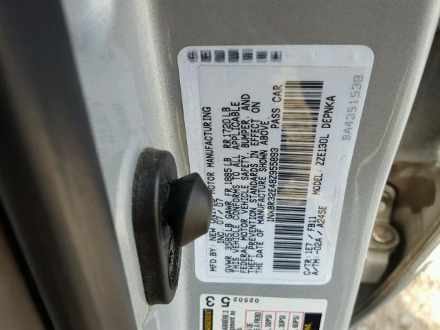 1NXBR32E48Z955893 - 2008 TOYOTA COROLLA CE SILVER photo 10