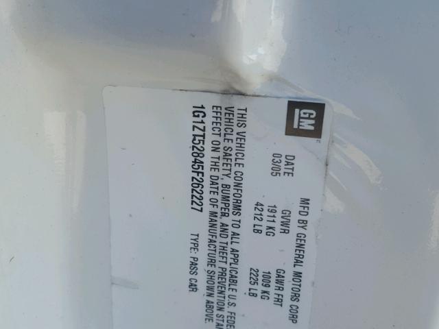 1G1ZT52845F262227 - 2005 CHEVROLET MALIBU LS თეთრი ფოტო 10