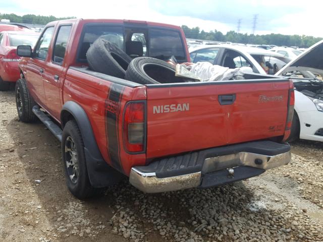 1N6ED27T9YC311956 - 2000 NISSAN FRONTIER C RED photo 3