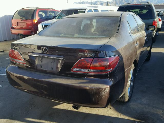 JTHBA30G555115691 - 2005 LEXUS ES 330 MAROON photo 4