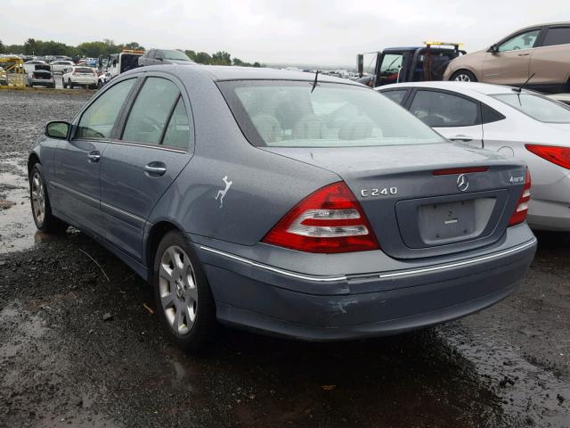 WDBRF81J35F722982 - 2005 MERCEDES-BENZ C 240 4MAT BLUE photo 3