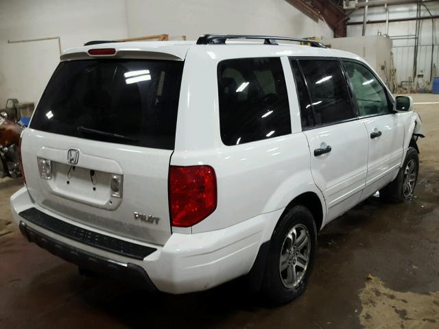 2HKYF18524H567732 - 2004 HONDA PILOT EXL WHITE photo 4