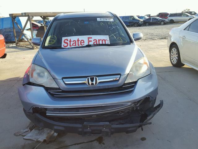 5J6RE38759L032752 - 2009 HONDA CR-V EXL BLUE photo 9