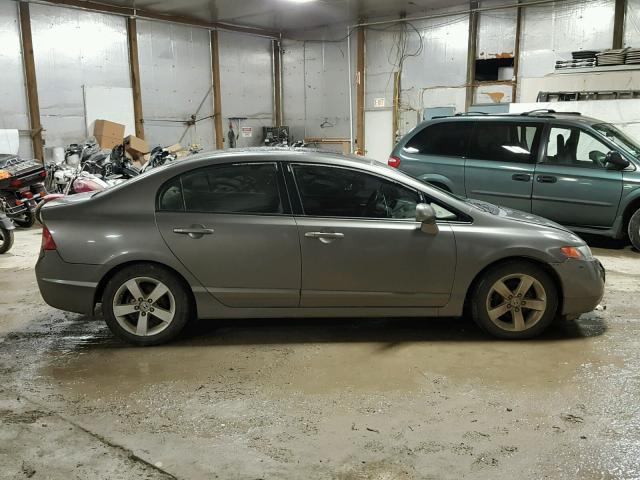 1HGFA15878L007521 - 2008 HONDA CIVIC EX GRAY photo 9