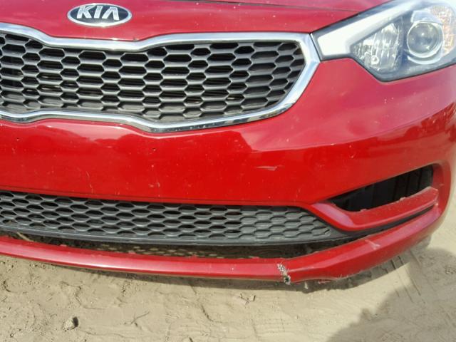 KNAFX4A62F5375347 - 2015 KIA FORTE LX RED photo 9